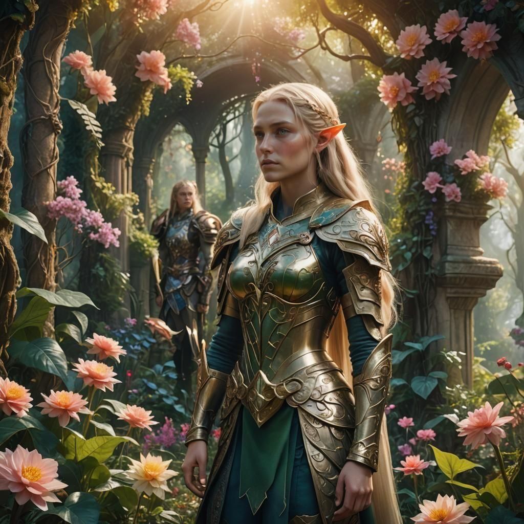 Enchanted Garden Meeting: Elf and Woman