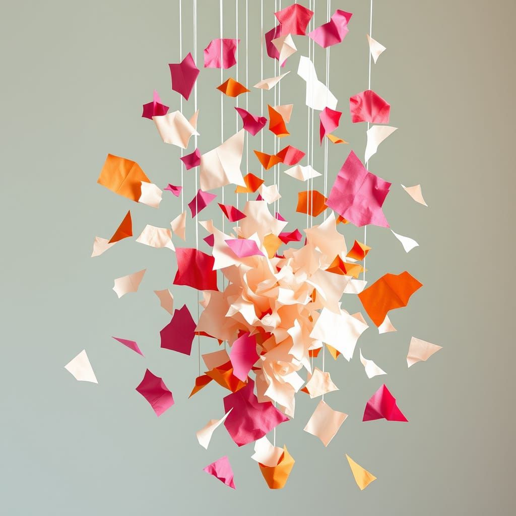 Vibrant 3D Paper Collage in a Surrealist Style