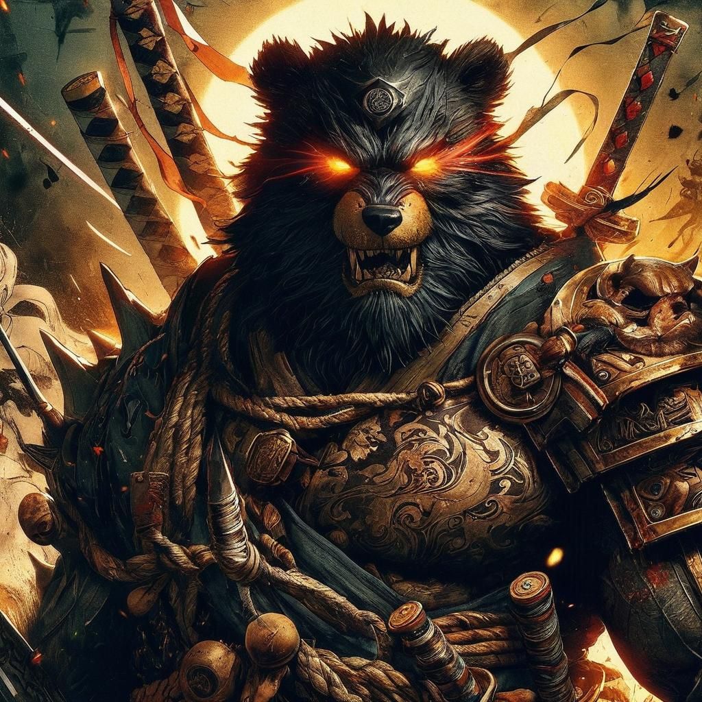 Ninja Scroll: Obese Bear-Jubei Portrait in Manga Darkness