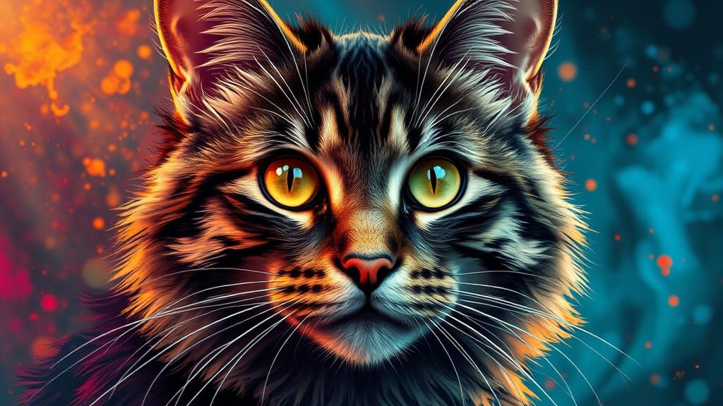 Hyperrealistic Super Cat Splash Art