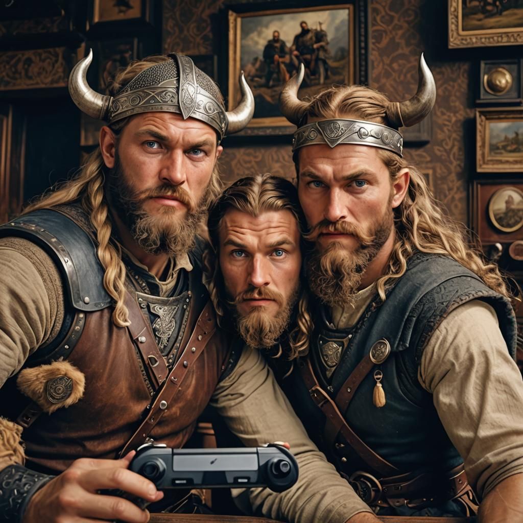 Vikings Play Console Games in Victorian England