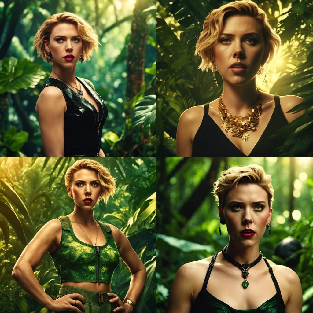 Scarlett Johansson and Hulk in Jungle Photo Shoot