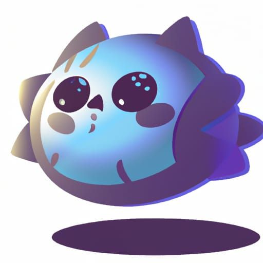 Kawaii Animal with Big Eyes in Abstract Style