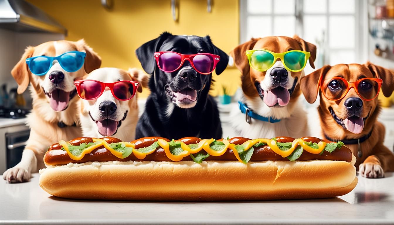 Dogs on Hot Dog Buns in Macro Photography
