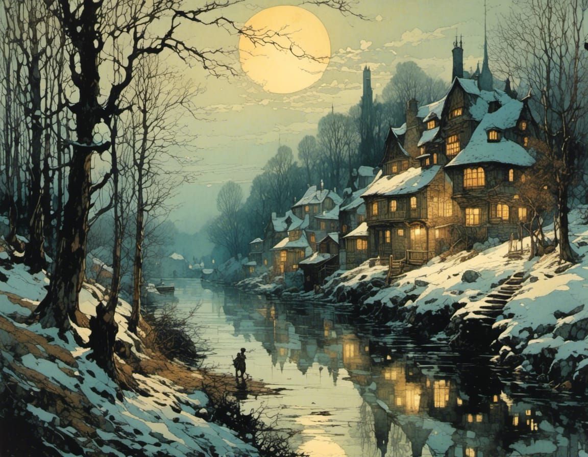 New Morning Landscape in Impressionistic Style