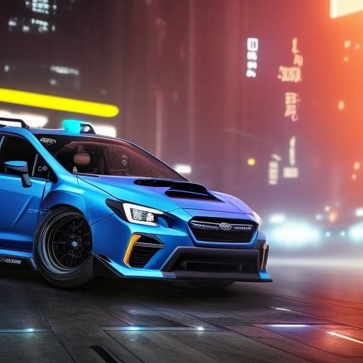 Subaru WRX in Cyberpunk 2099 Style