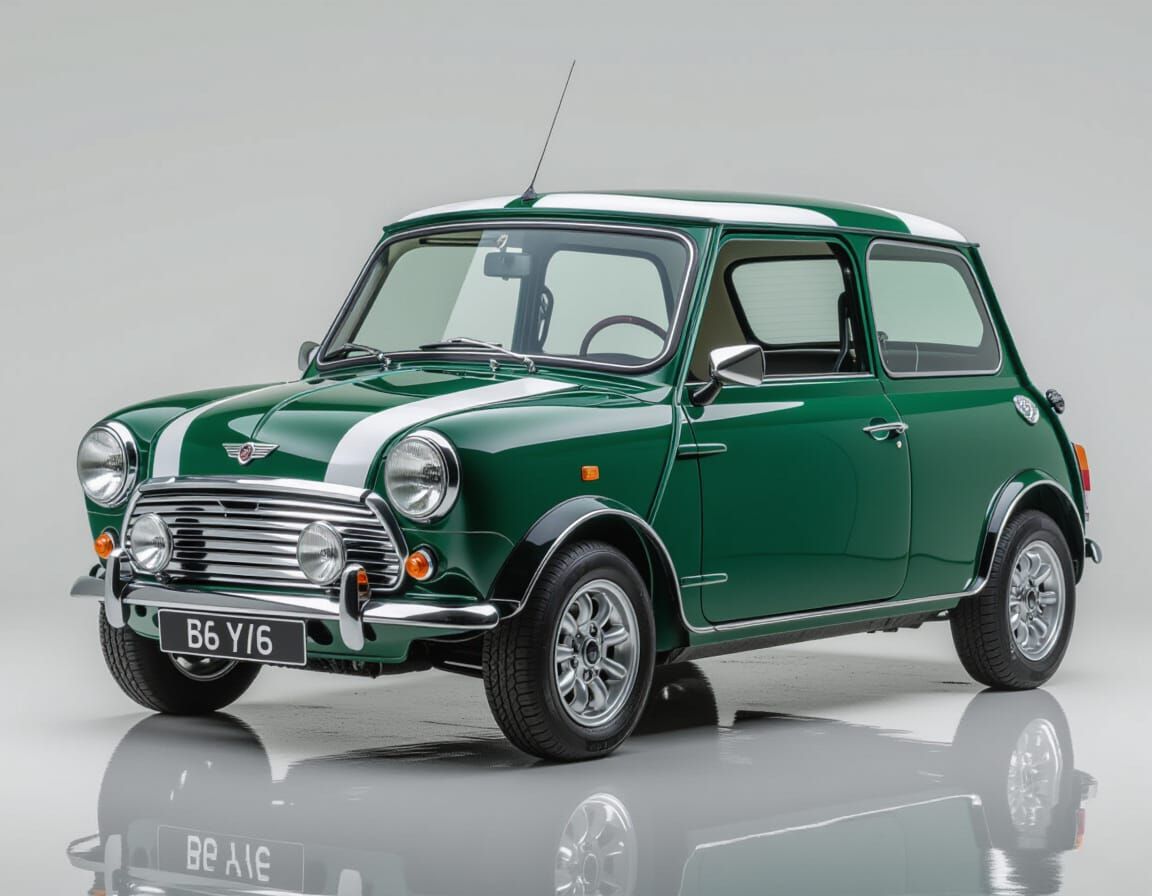 Photorealistic Mini Cooper in British Racing Green