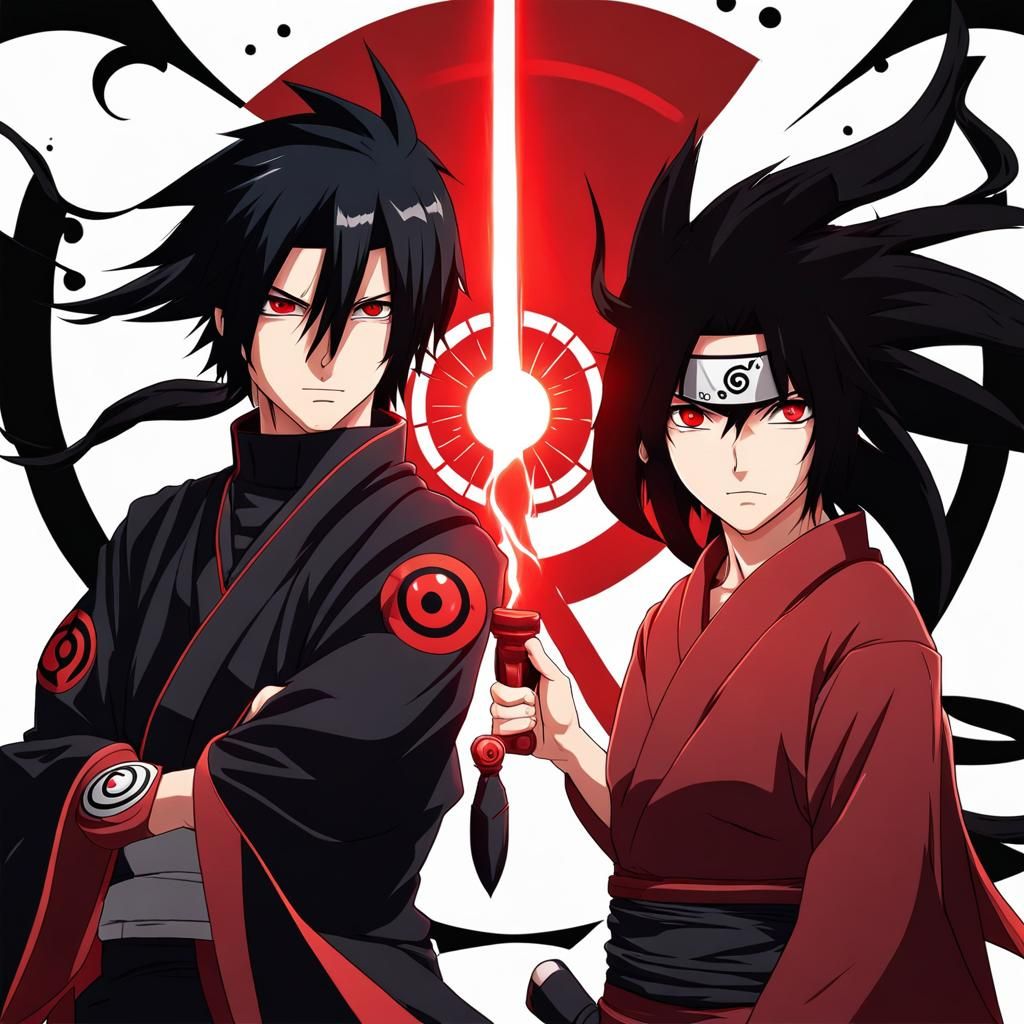 Uchiha OC with Sharingan and Red Lightning