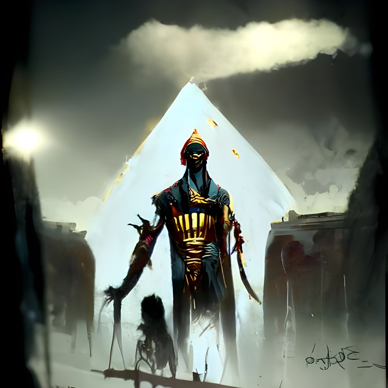 Sinister Egyptian Pharaoh, Dark Fantasy Art