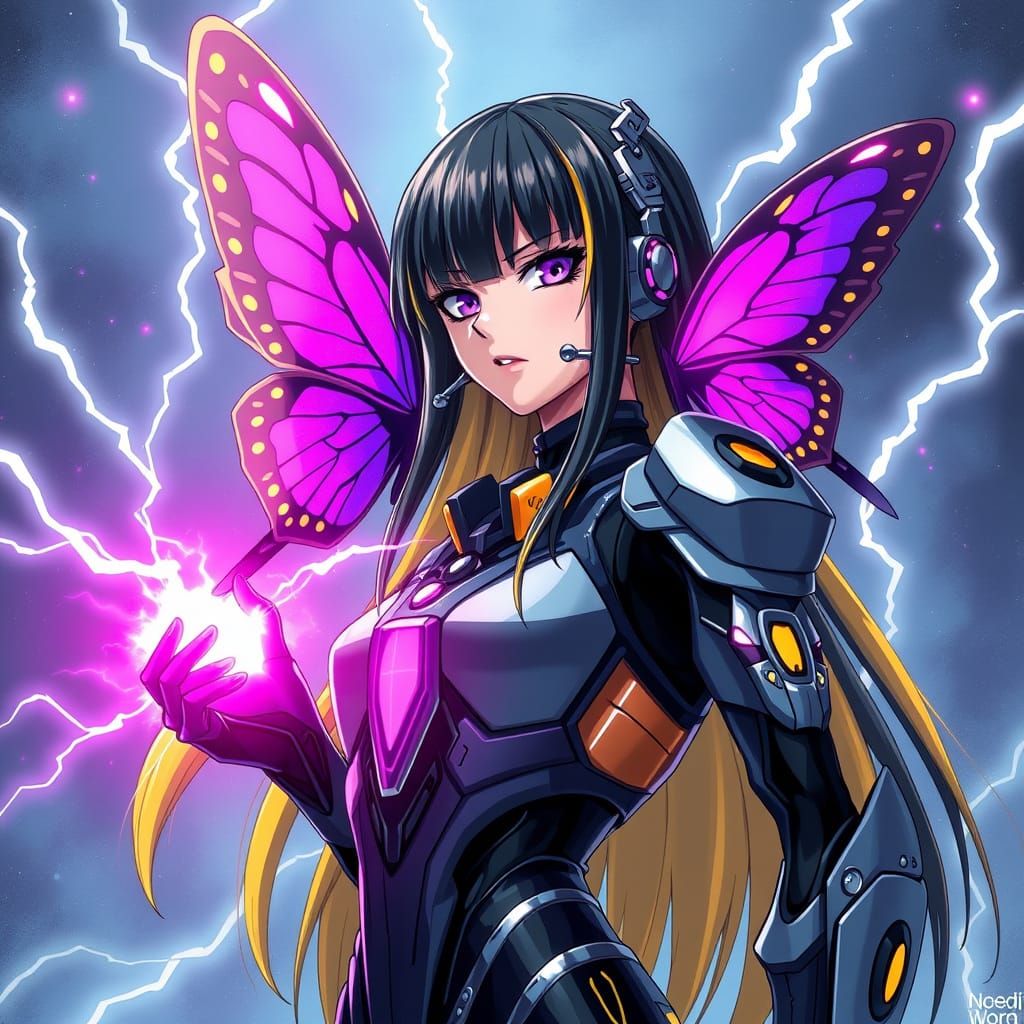 Ethereal Anime Girl Wears Futuristic Mech Suit