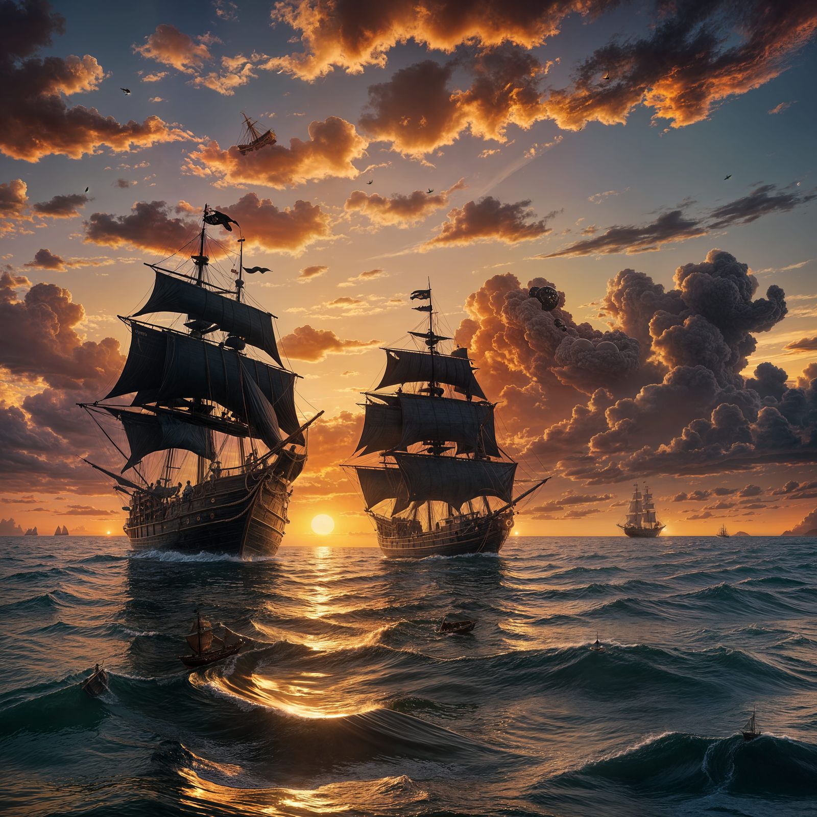 The Black Pearl at Sunset