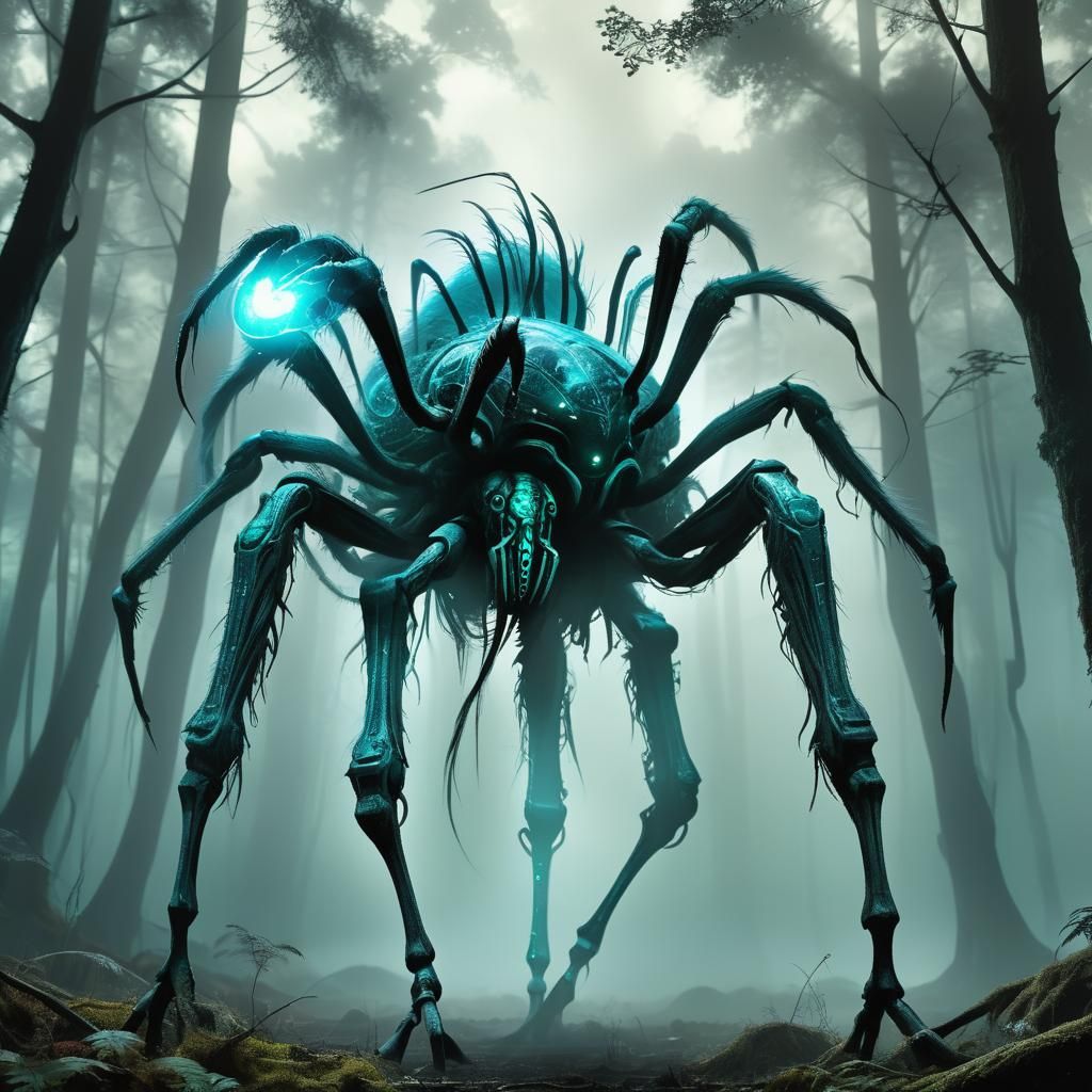 Alien species resembles a hairy spider-horse hybrid