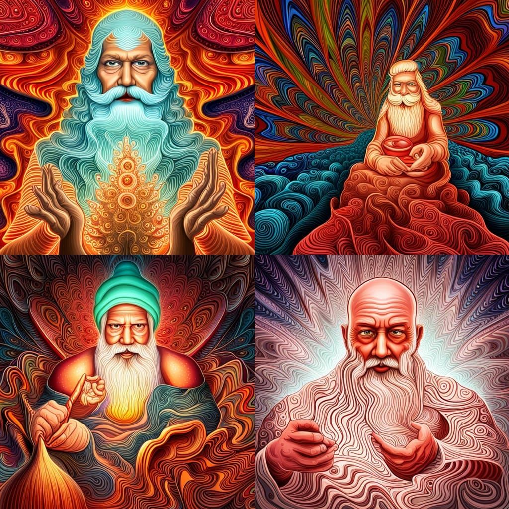 Santa Claus in Psychedelic Ayahuasca Ceremony