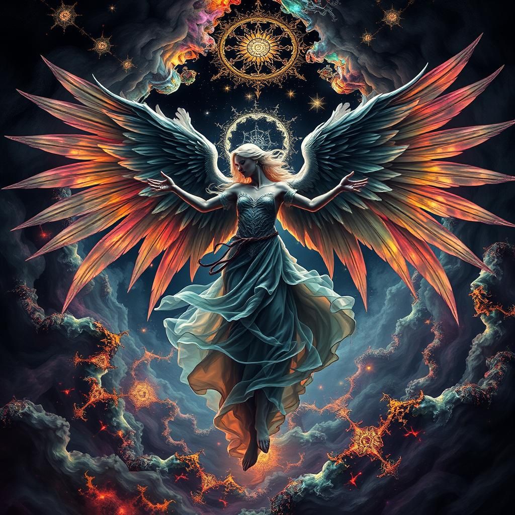 Diabolical Angel Dancing in Fractal Vortex