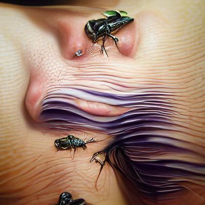Surreal Portrait with Intricate Skin Patterns