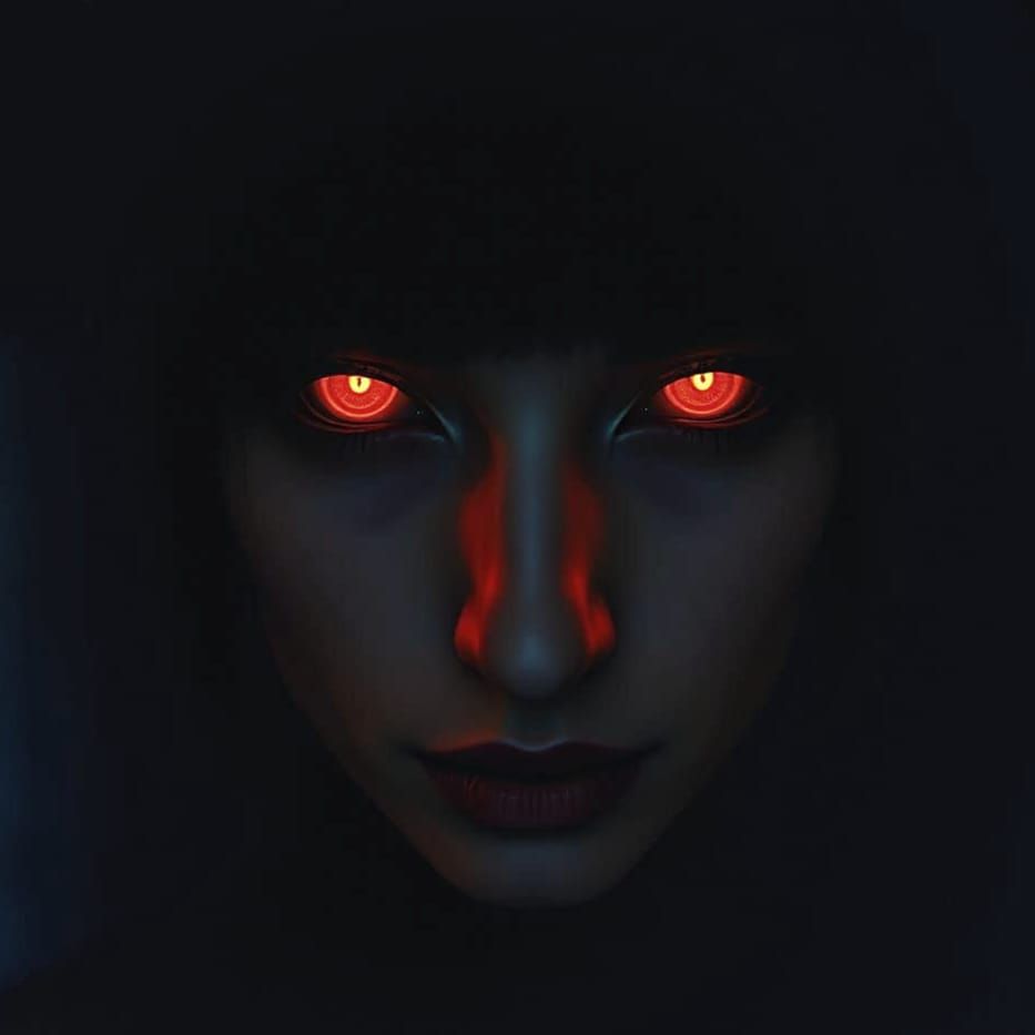 Gothic Goddess: Retro Polaroid Portrait in Dark