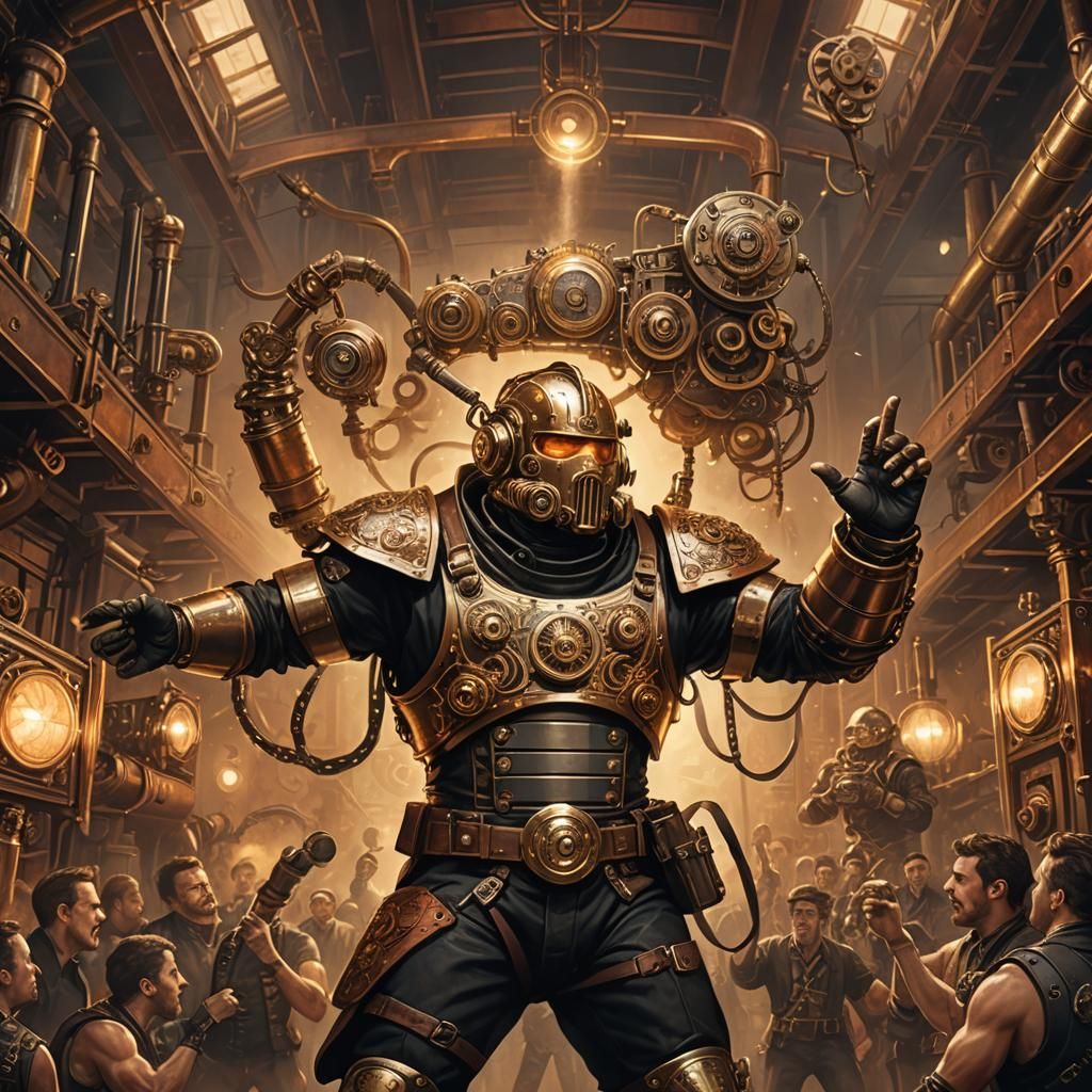 Steampunk Wrestler Champions Cassette Tape