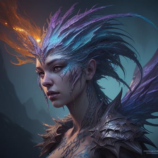 Detailed Fantasy Creature Concept Art