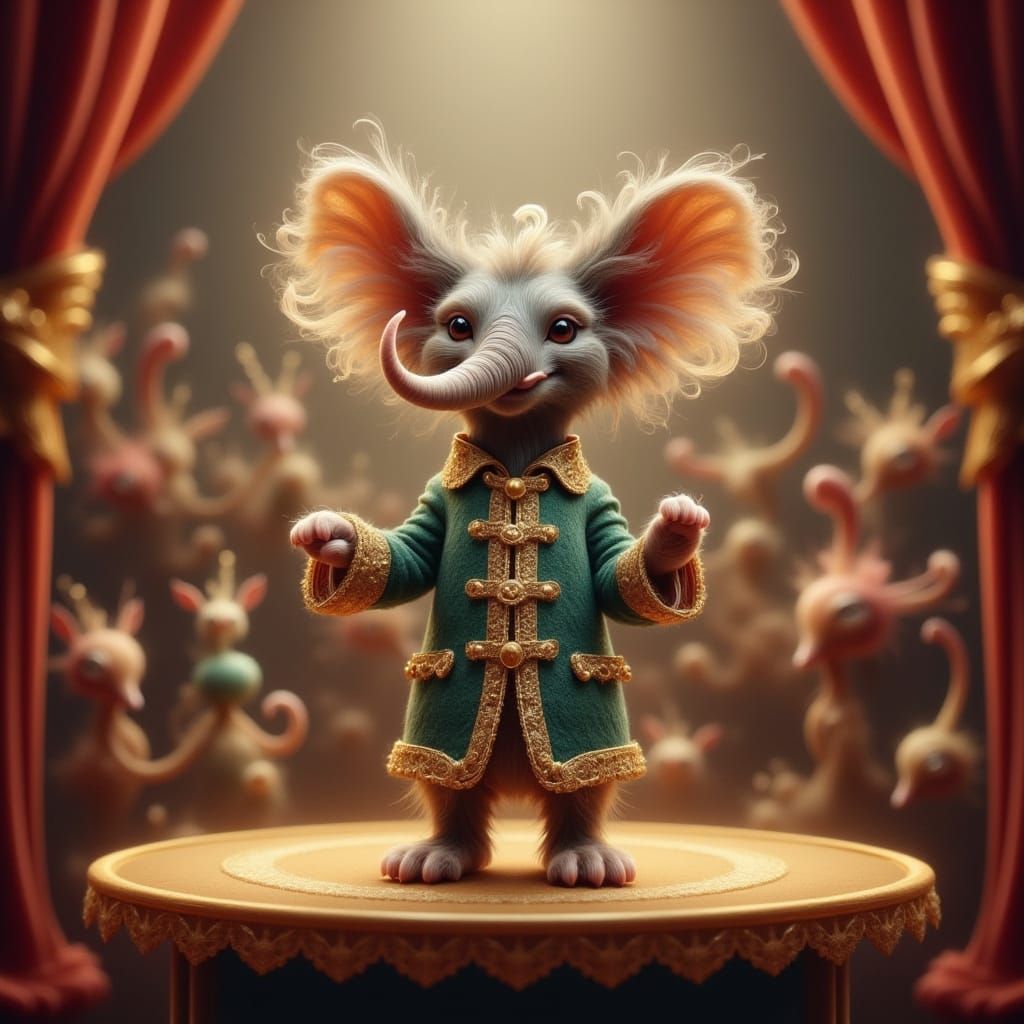 Mouse Ringmaster in Whimsical Storybook Style