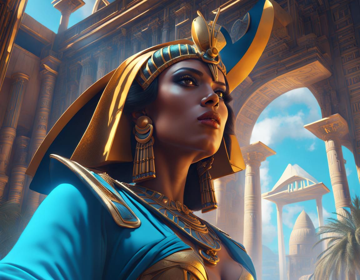 Detailed Matte Painting of Cleopatra in 8k