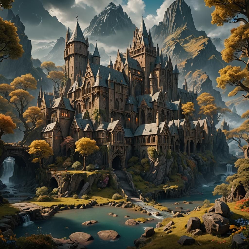 Fantastical Landscape in Detailed Matte Painting Style