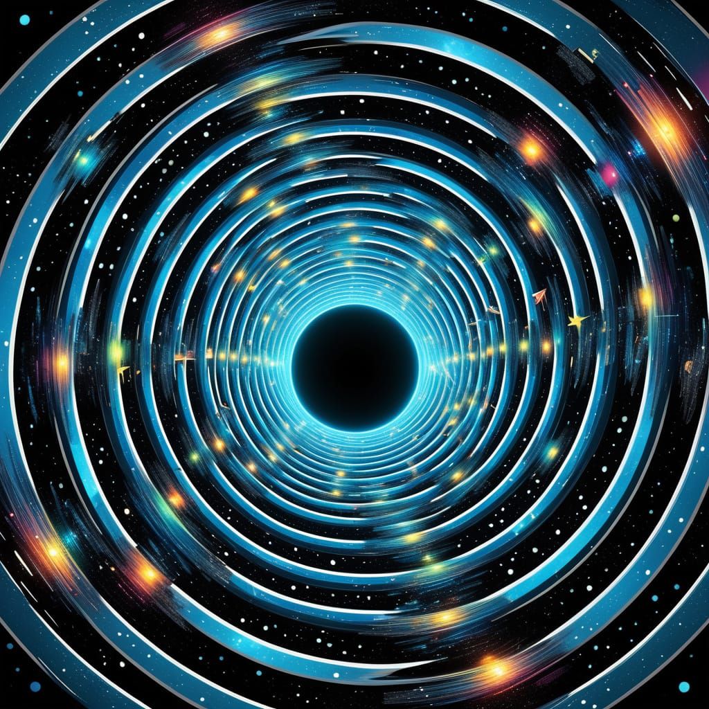 Surreal Space Wormhole in Cyberpunk Digital Art