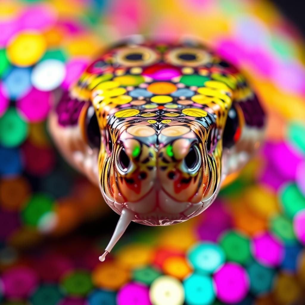 Macro Sequins in Vibrant Pop Art Style