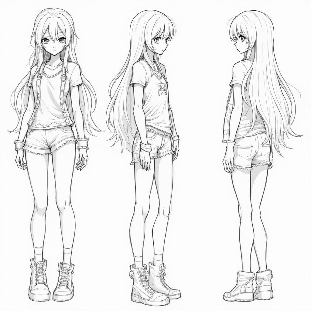 Alternative Punk Anime Girl Concept Art