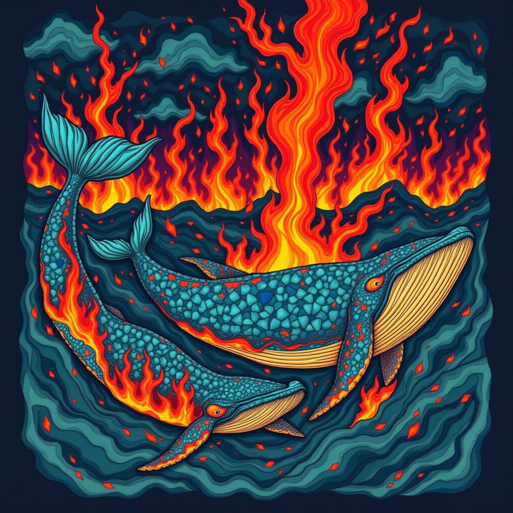 Lava Whales Erupting from Fiery Depths