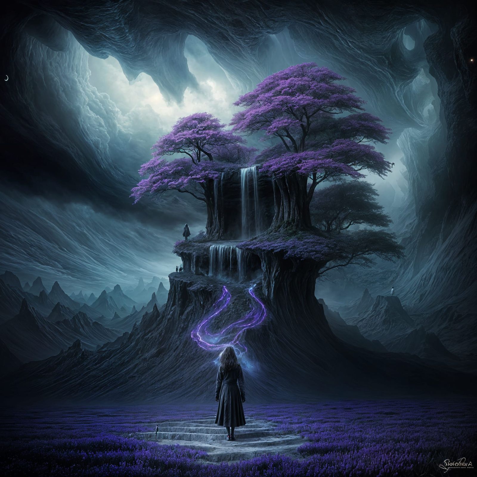 A Lone Girl Steps into the Abyss