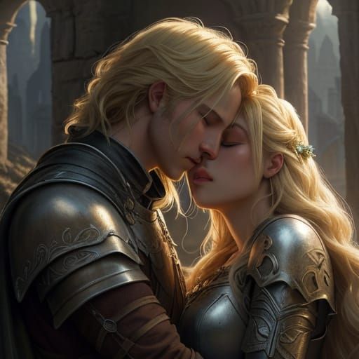 Knight Awakens Princess in Ruined Tower