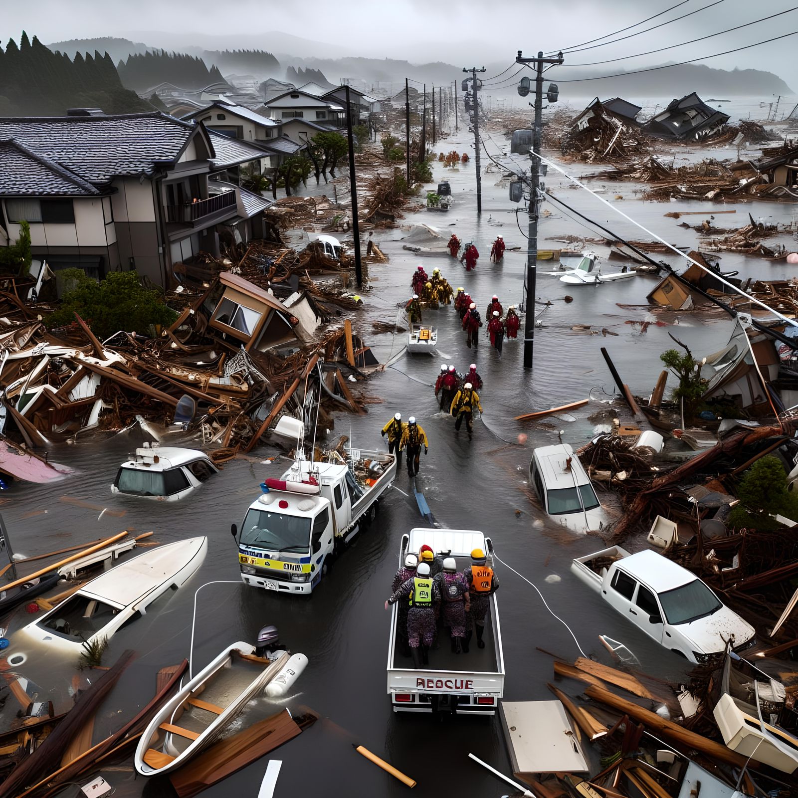 “Natural Disasters - The 2011 Fukushima Tsunami - The rescues begin.”