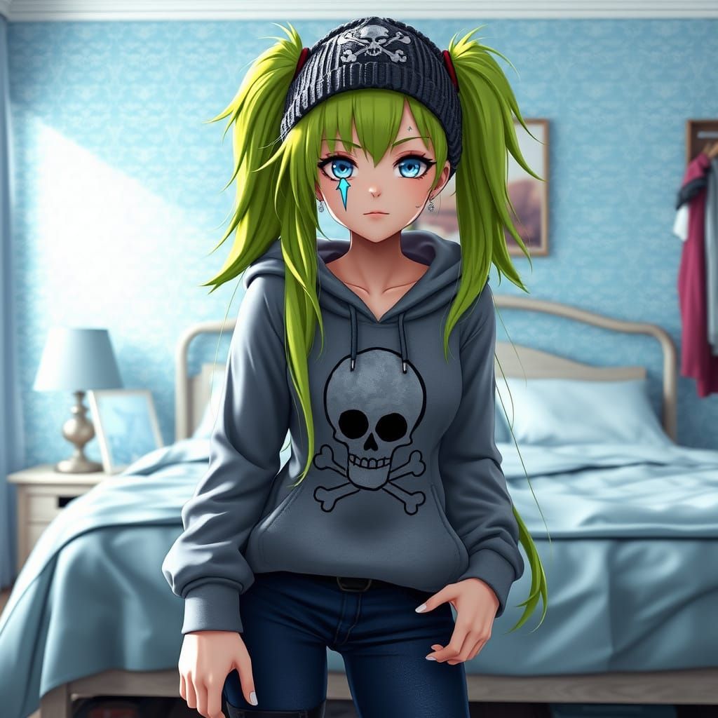 Pirate Girl in Modern Clothes: 3D Anime Art