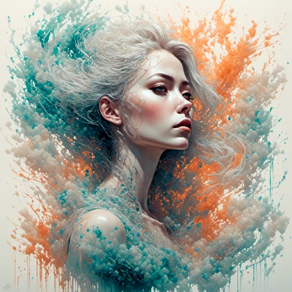 Synthwave Watercolor Portrait of Jun the Swan