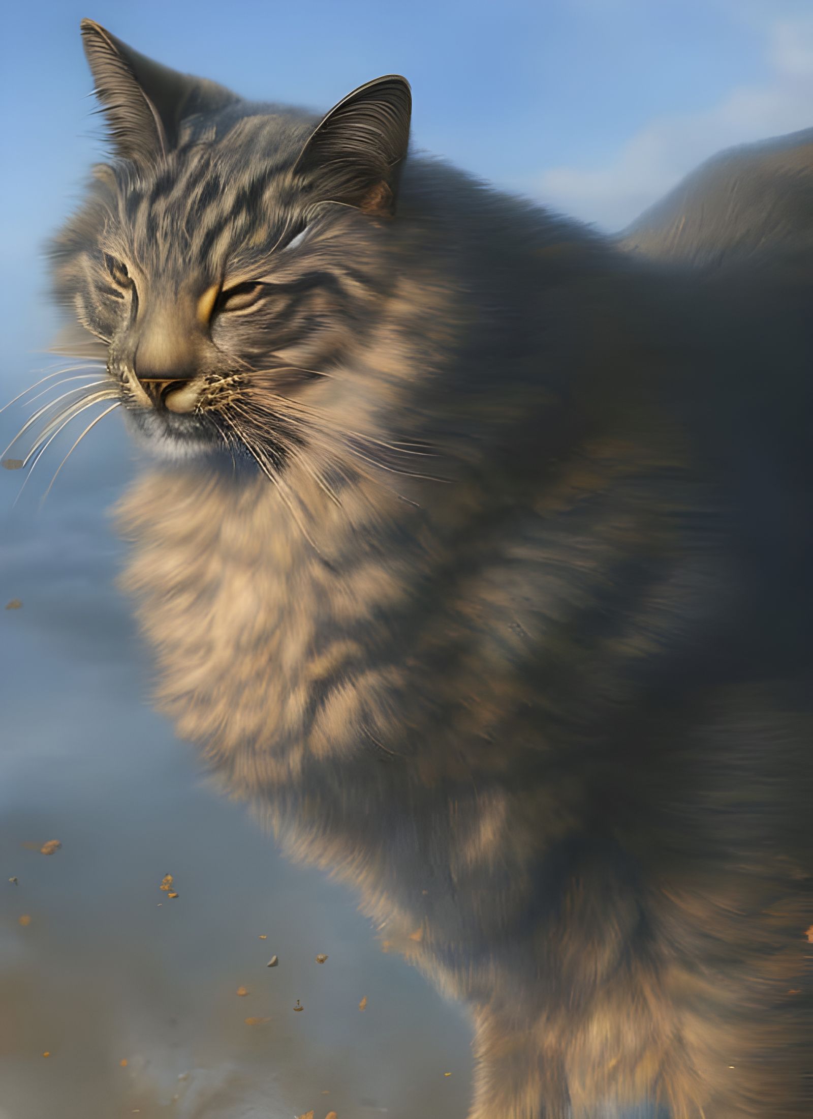 Affectionate Dog and Cat: Hyperrealist Concept Art