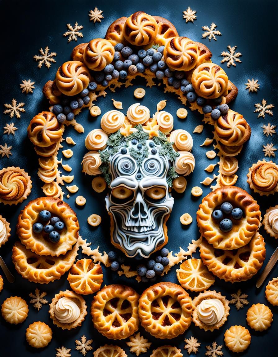 Fractal Pie God: Detailed Food Concept Photography