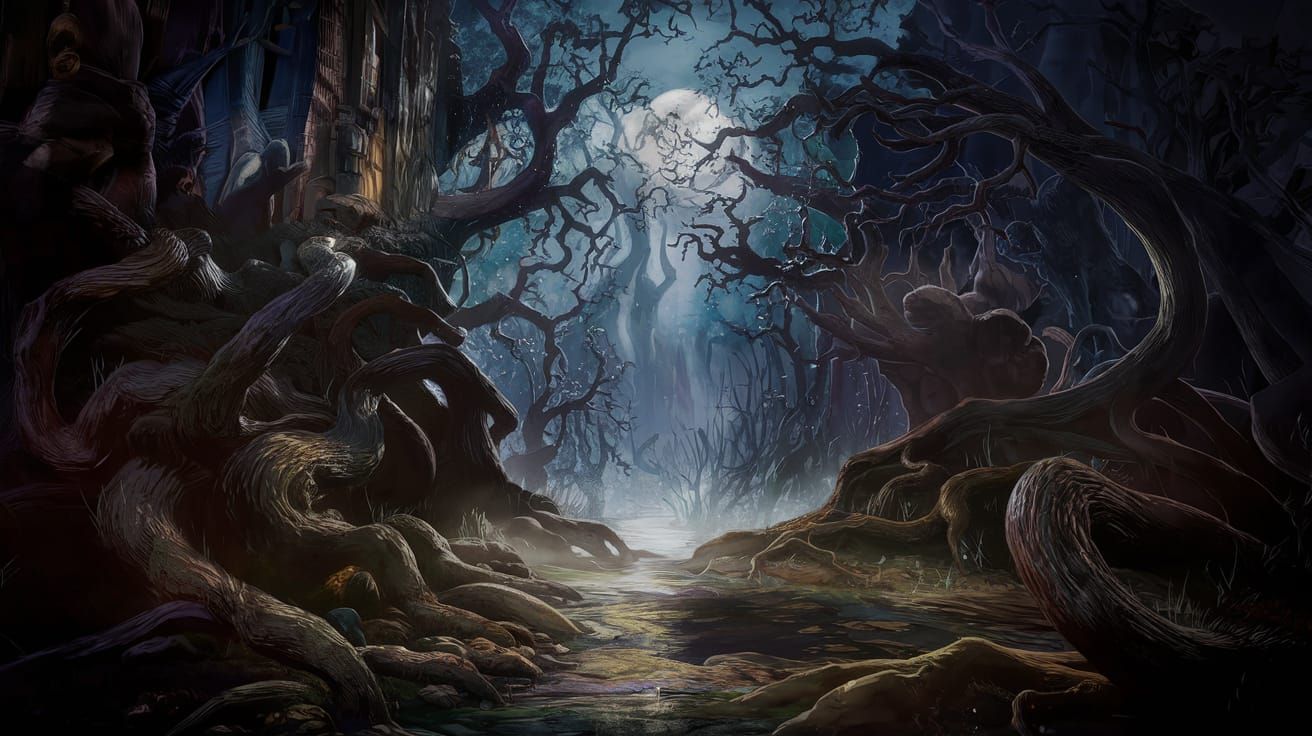 Eerie Forest: 2D Animation Concept Art