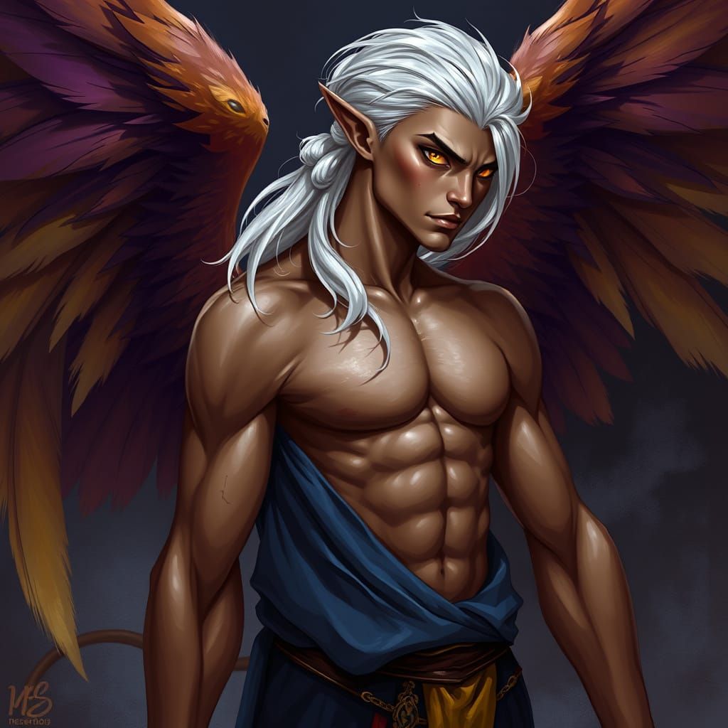 Griffin Demi-Human in Dark Fantasy Style