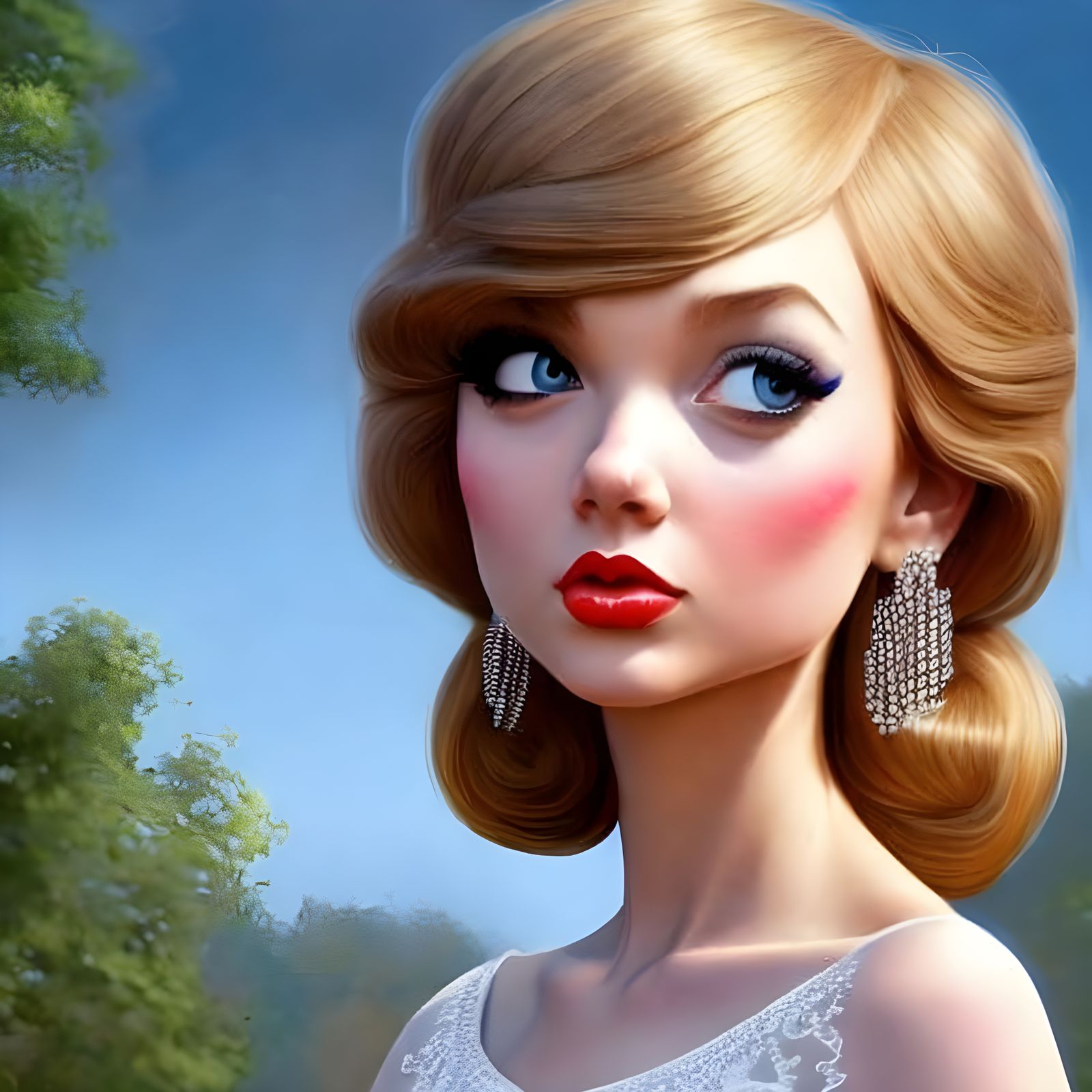Taylor Swift Portrait in Detailed 3D Digital Art
