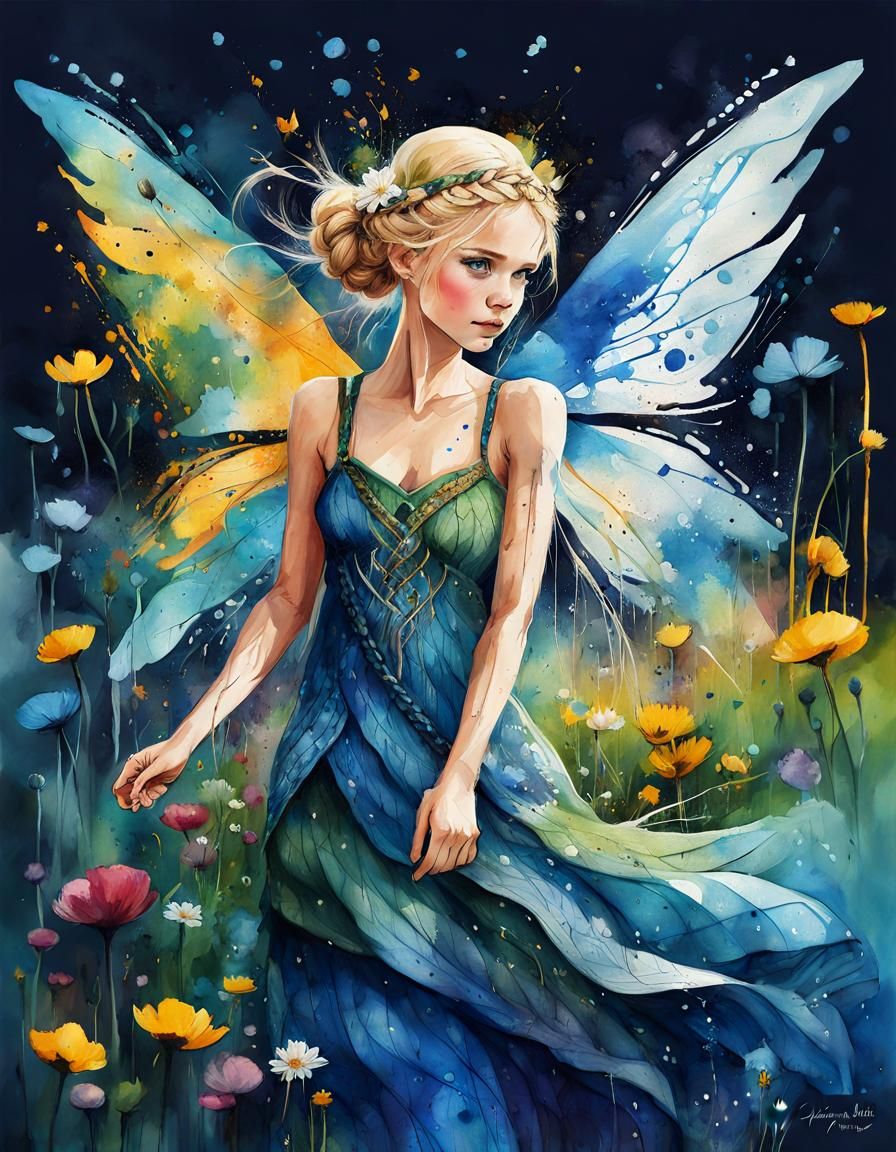 Whimsical Fairy Princess in Expressionist Oil Painting