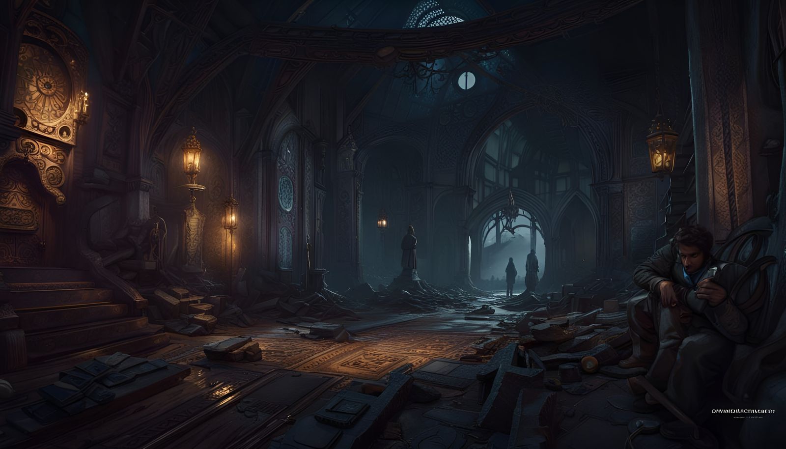 Dark Fantasy Killer in Detailed Splash Art Style