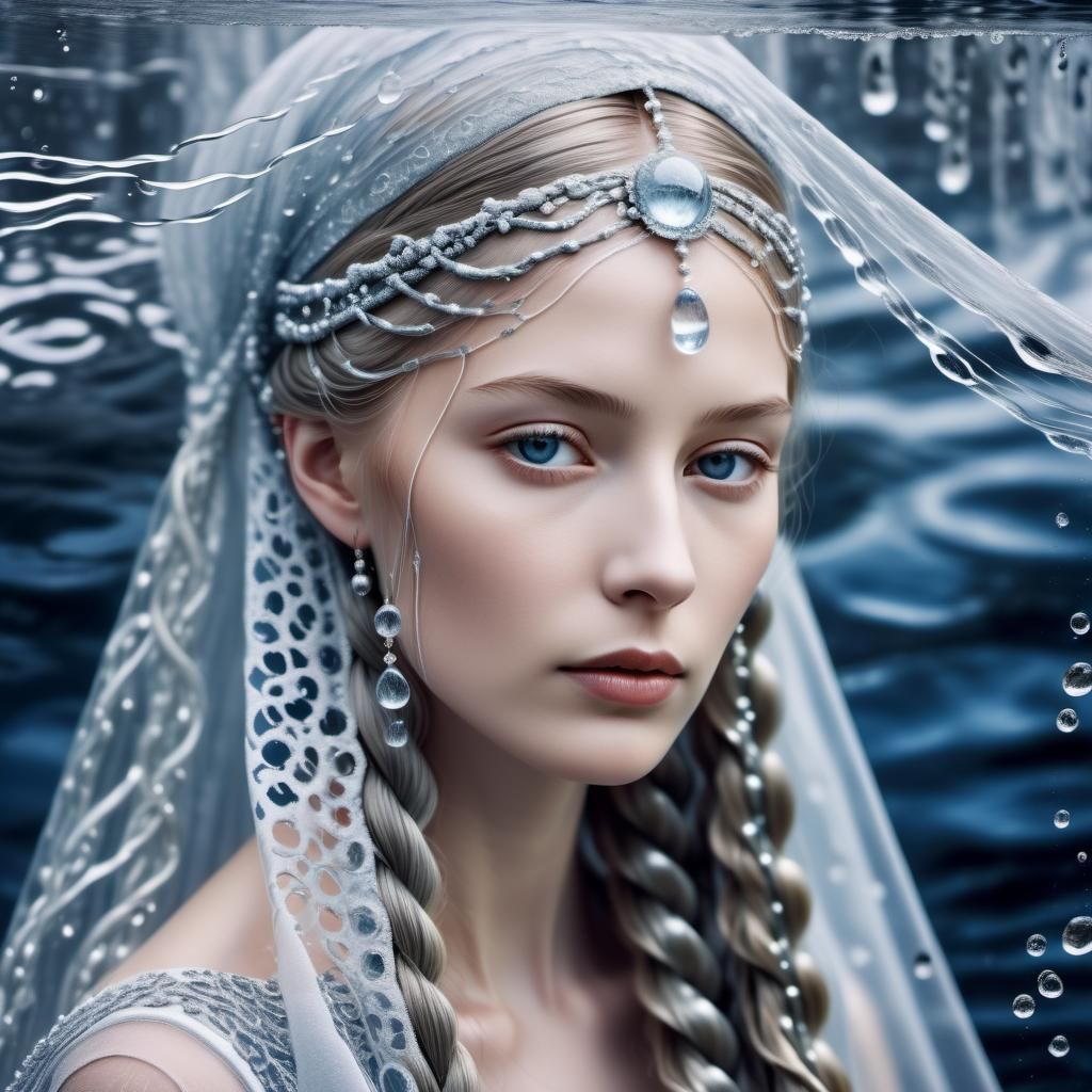 Surreal Portrait of Tsarina with Kokoshnik in Klimt Style