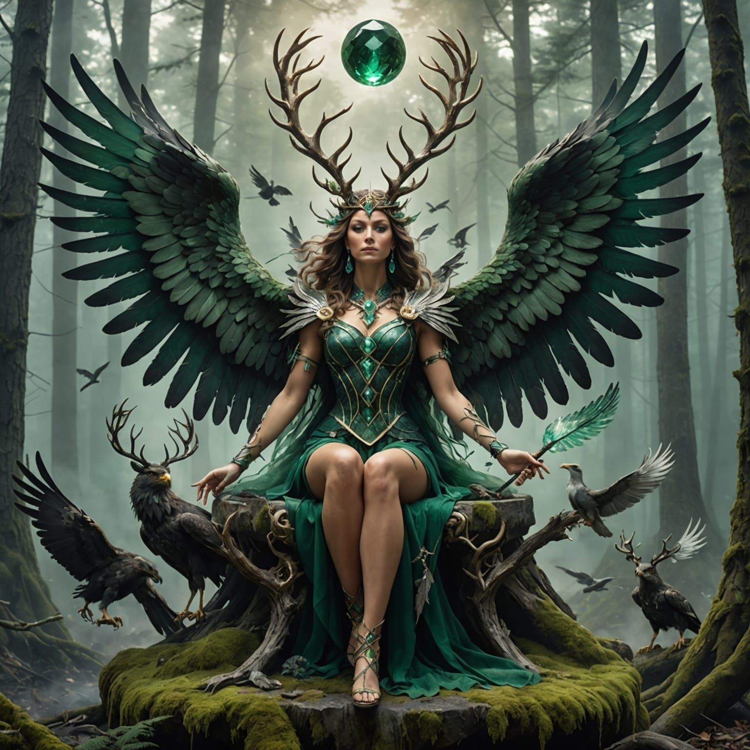 Crystal Eagle Goddess in Chaotic Vortex