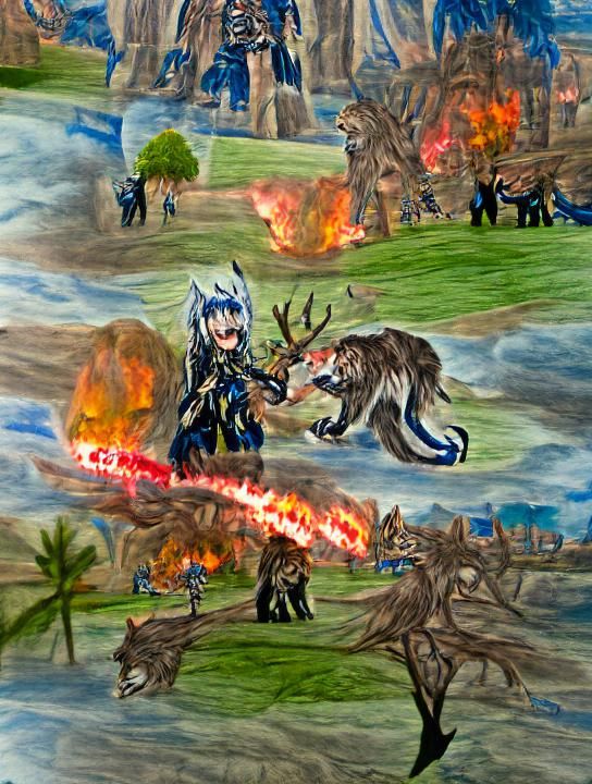 Vidar's Victory Over Fenrir in Ottonian Style