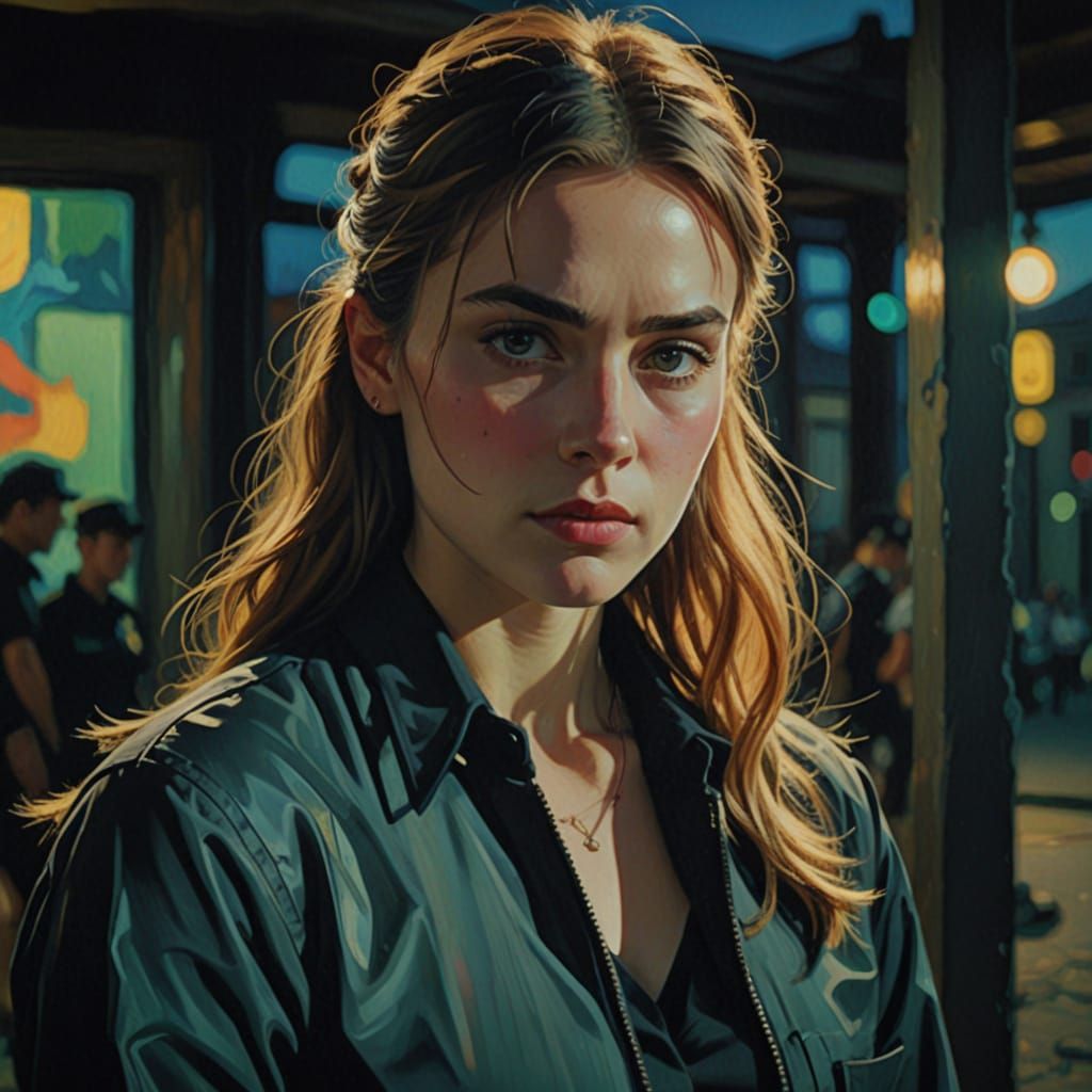 Proud Soldier Girl in Vibrant, Bold Style