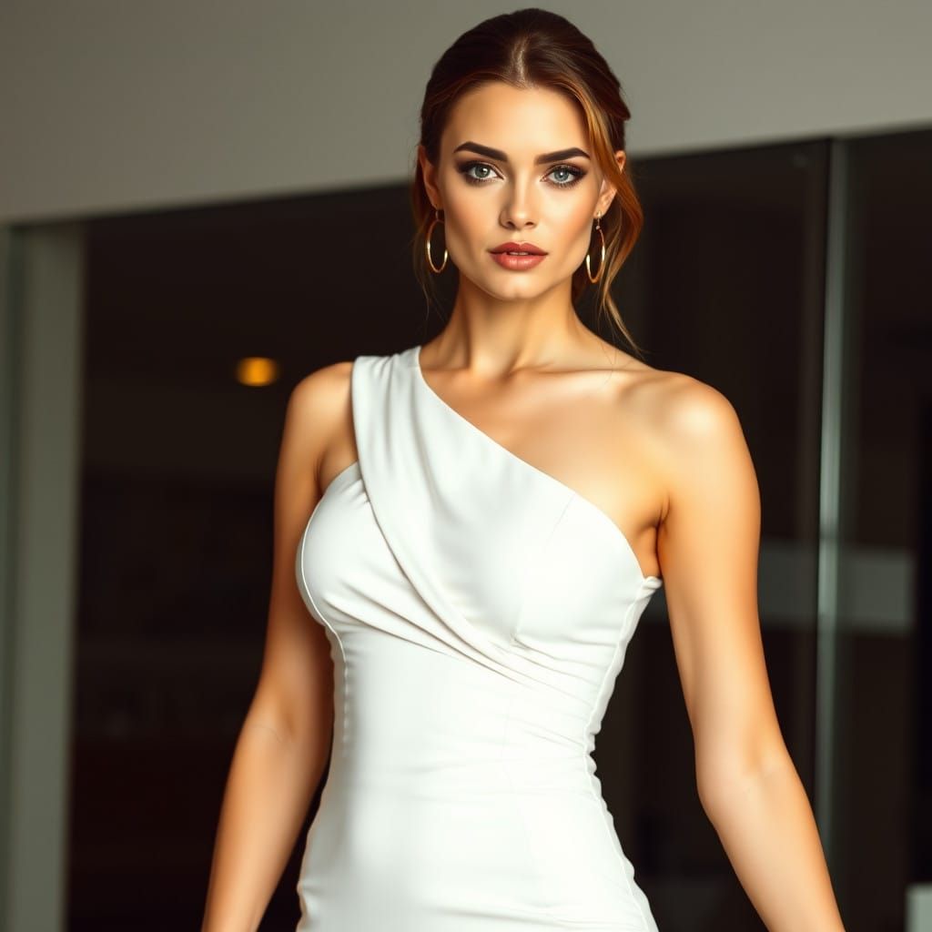 Elegant Woman in a Sophisticated Evening Gown