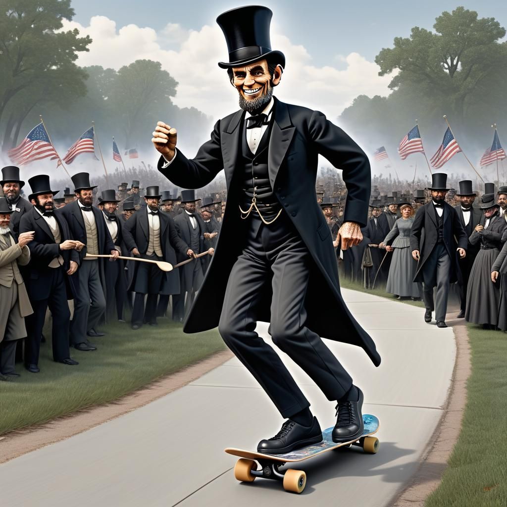 President Abraham Lincoln, Skateboarding in Gettysburg