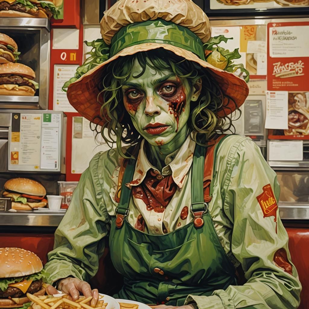 Surreal Zombie Portrait in Expressionist Style