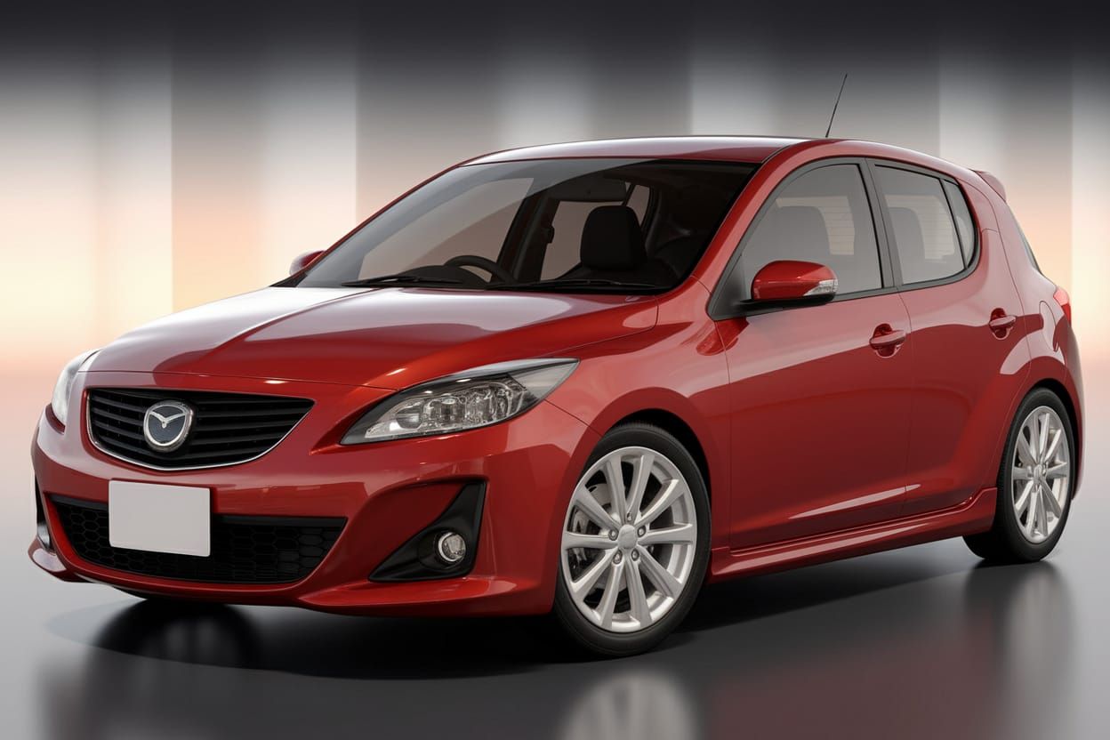 Sleek 2008 Japanese Compact Hatchback in Metallic Crimson Re...