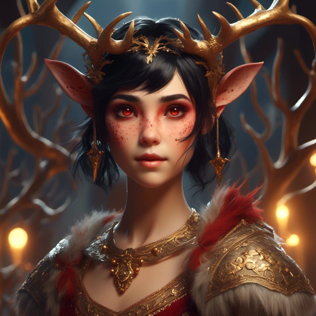 Faun Girl Dancing in Golden Hour Light